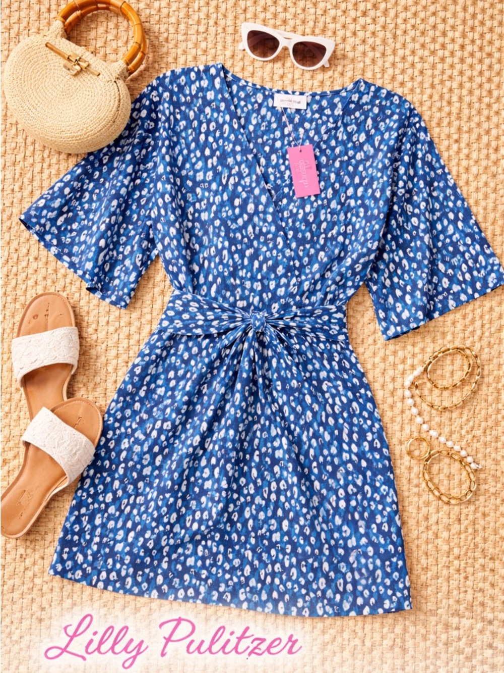 NWT Lilly Pulitzer Adalyn Blue and White Mini Dress.